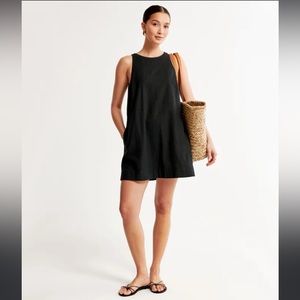 Black baby doll linen dress from Abercrombie and Fitch size xs